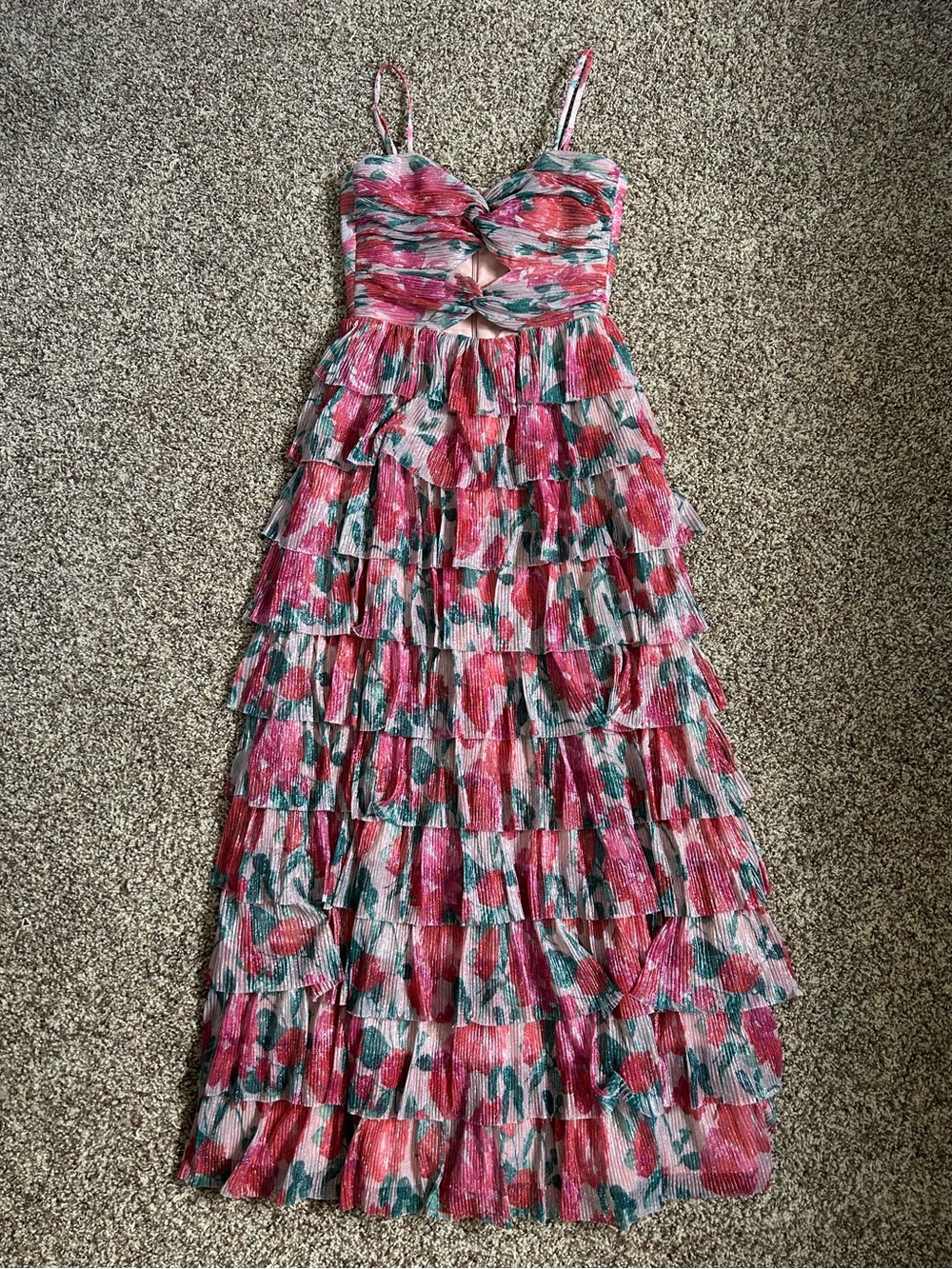 Gianni Bini Ruffle Maxi Dress, size 4